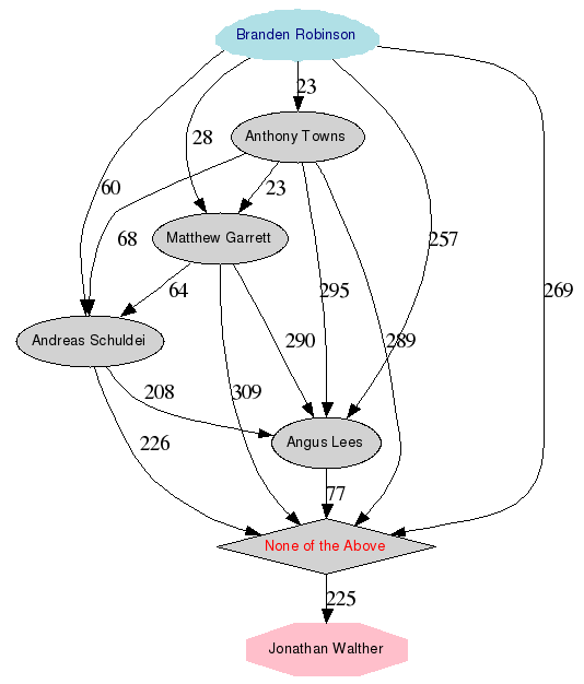 Graph of the
                  standings of the candidates